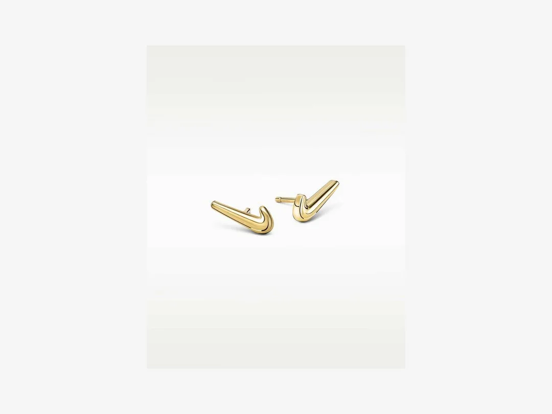 Nike Bubble Swoosh Stud Earrings in gold