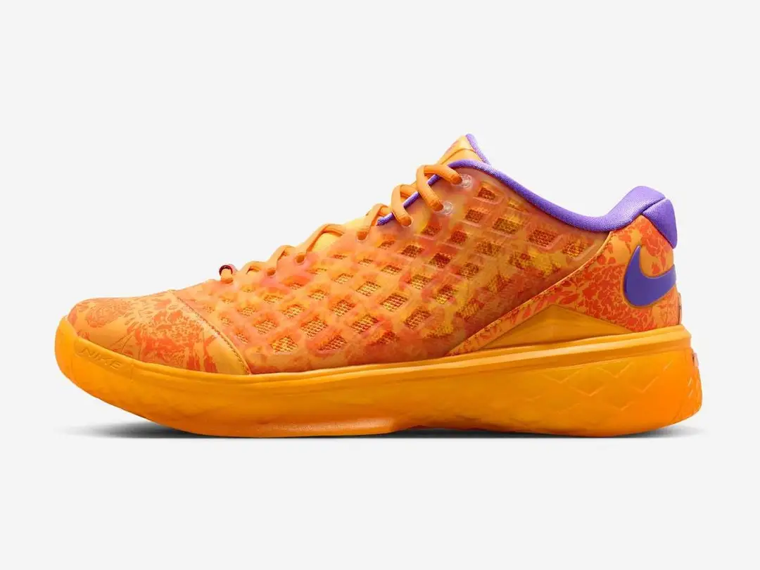 Kobe 3 Low Protro "Mamba Eterno" in safety orange, sundial, picante red, side view
