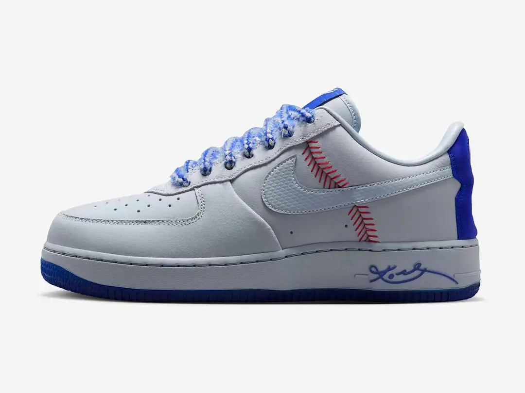 Nike Air Force 1 Low Protro in wolf grey, rush blue, wolf grey, side view