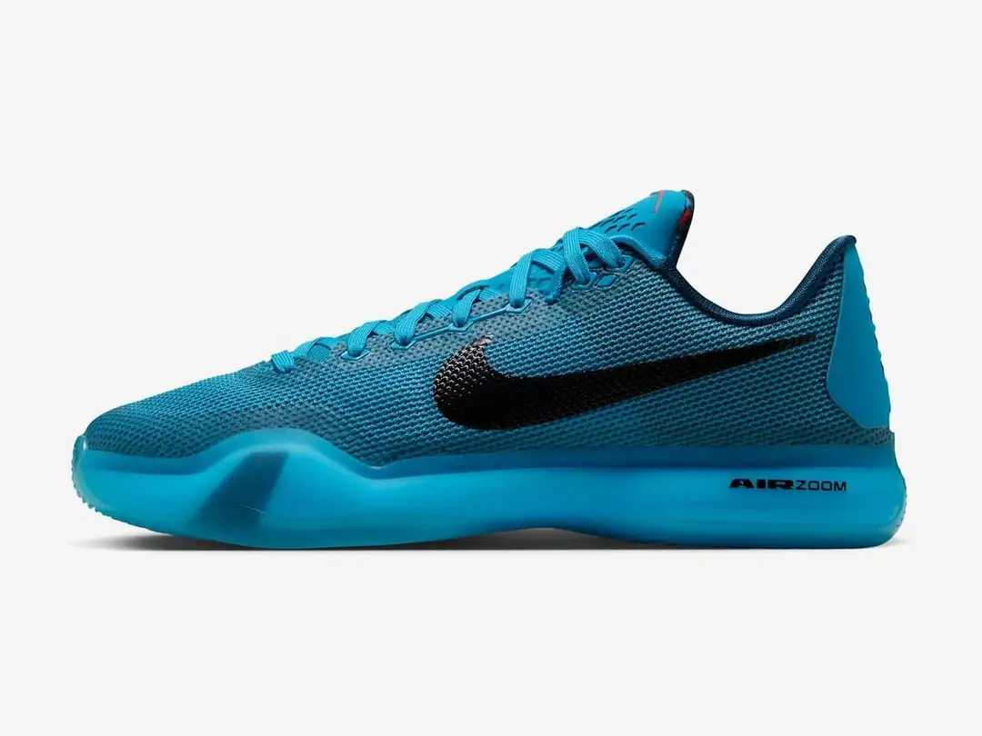 Kobe 10 Protro "Blue Lagoon" in blue lagoon, black, side view