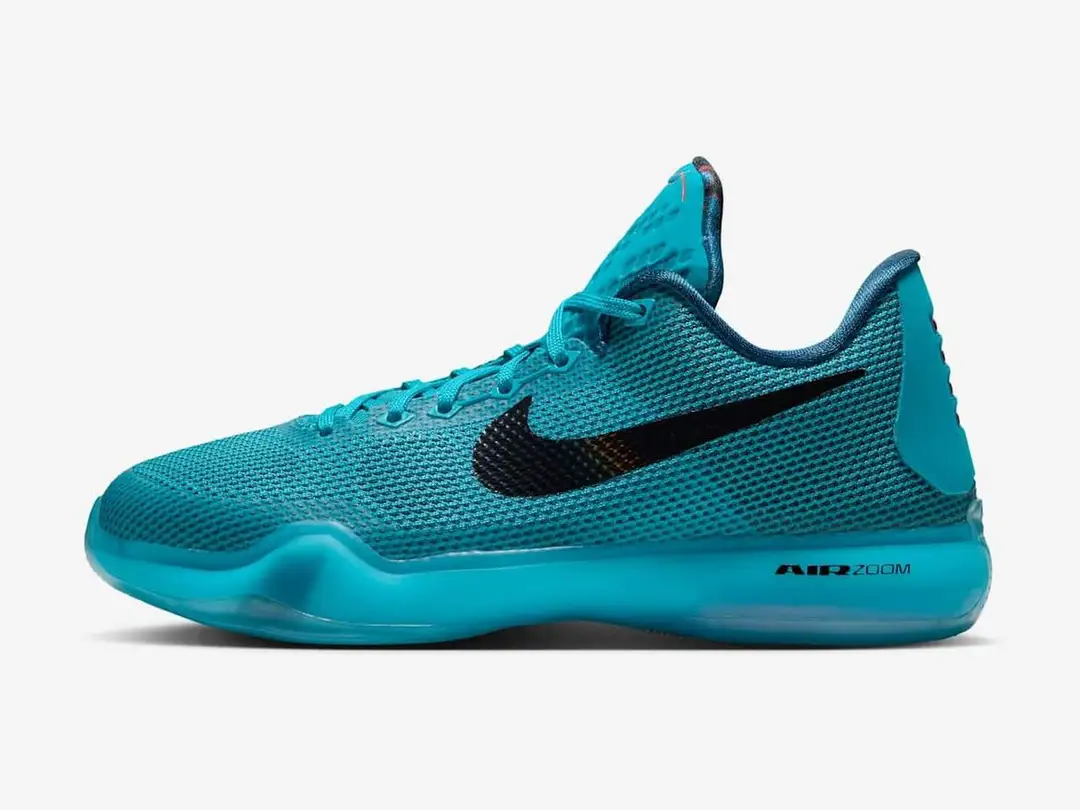 Kobe 10 Protro "Blue Lagoon" Big Kids' in blue lagoon, black, side view
