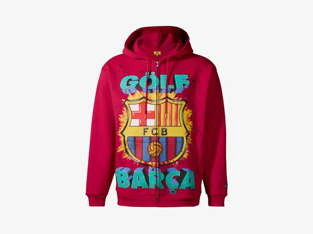 FC Barcelona x GOLF WANG Men's Nike Soccer Full-Zip Hoodie in red