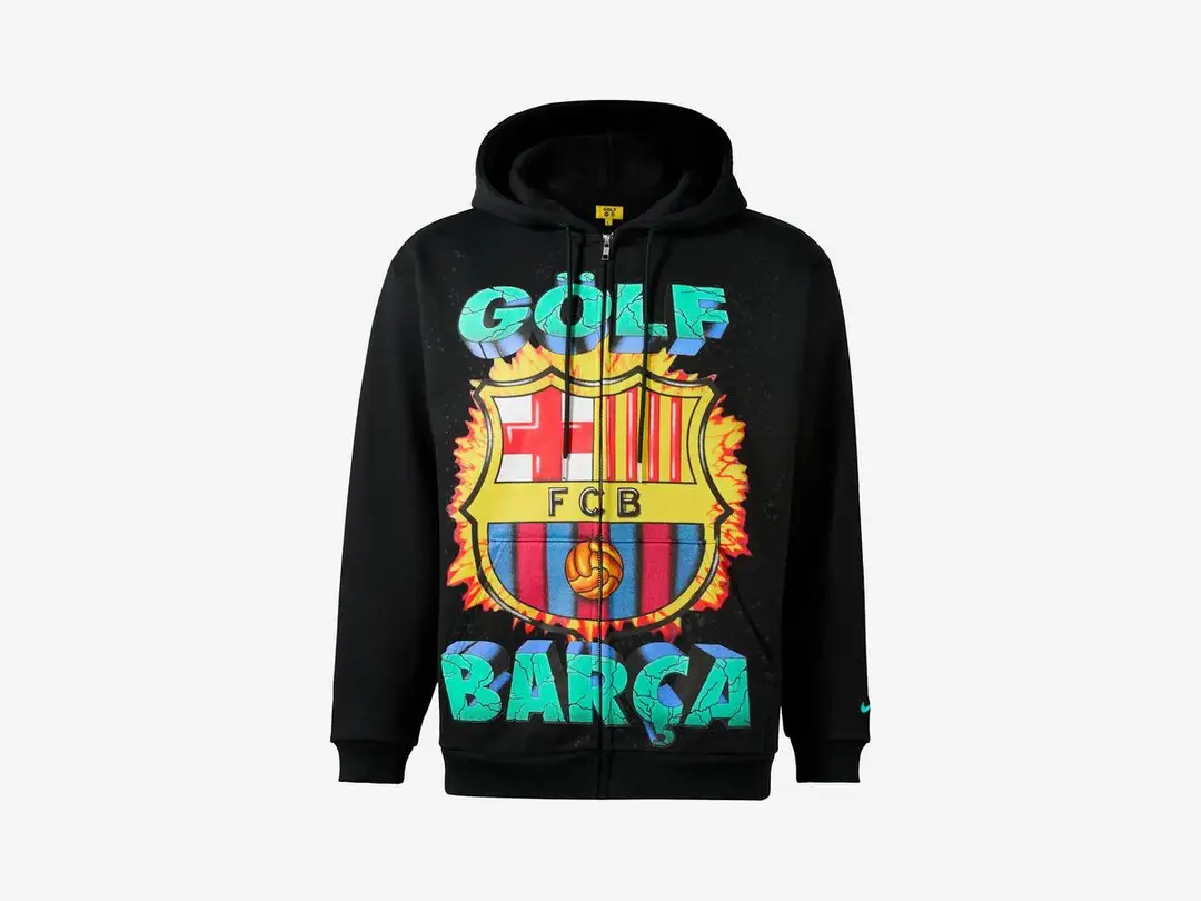 FC Barcelona x GOLF WANG Men's Nike Soccer Full-Zip Hoodie in black