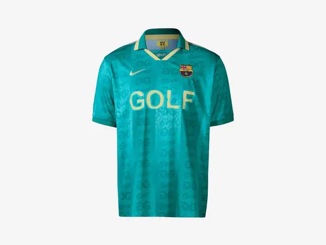 FC Barcelona x GOLF WANG Men's Nike Dri-FIT Short-Sleeve Soccer Top in teal