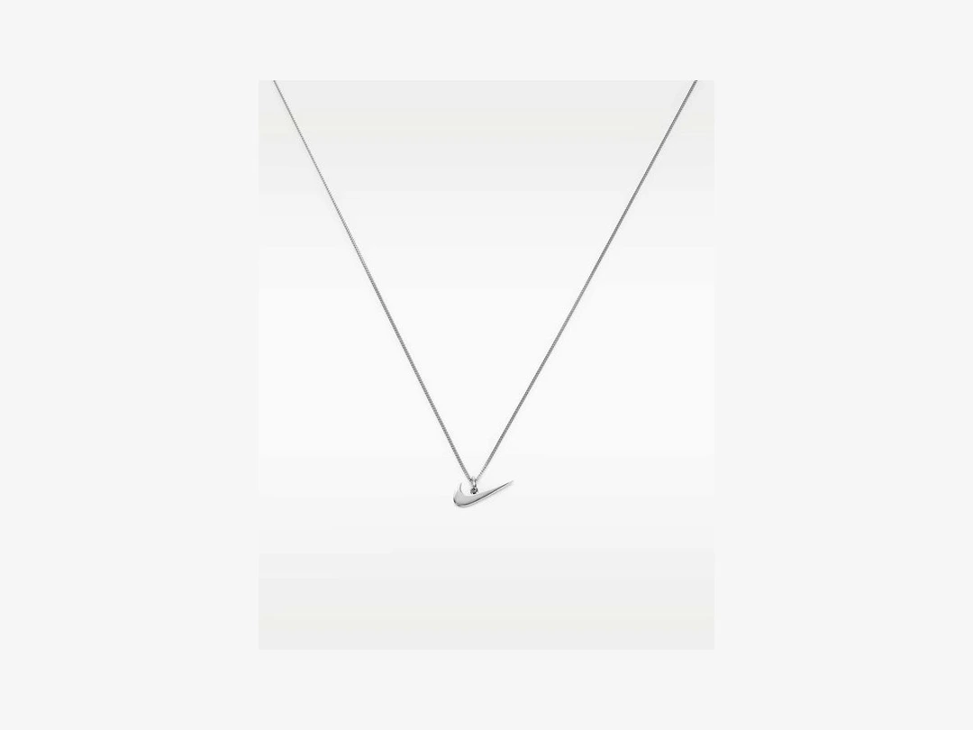 Nike Mini Swoosh Pendant Necklace in silver
