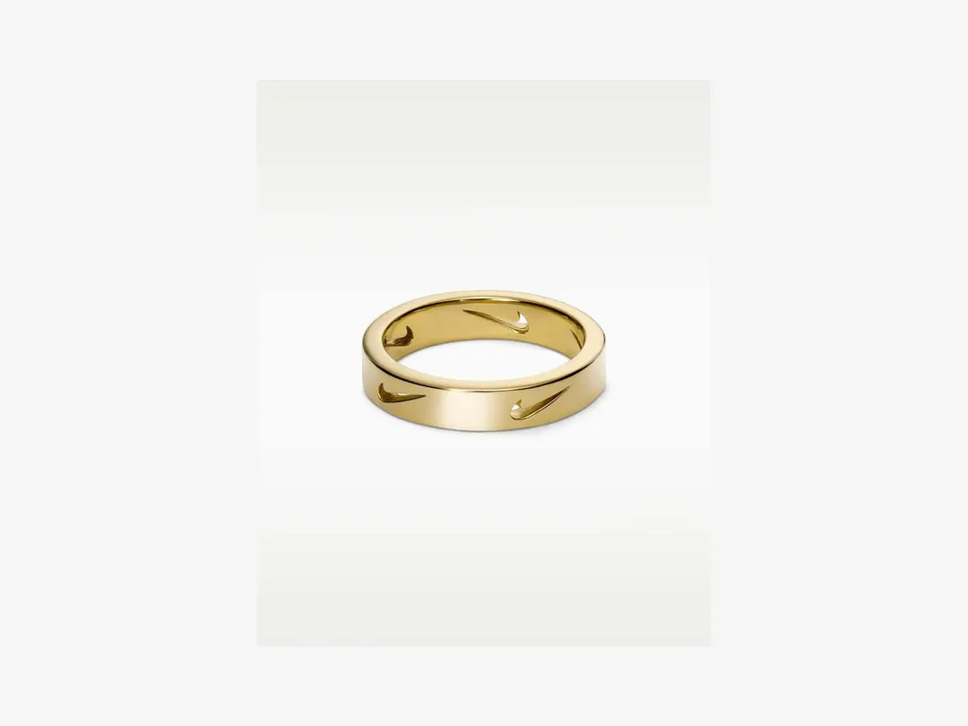 Nike Cutout Swoosh 5mm Ring in gold