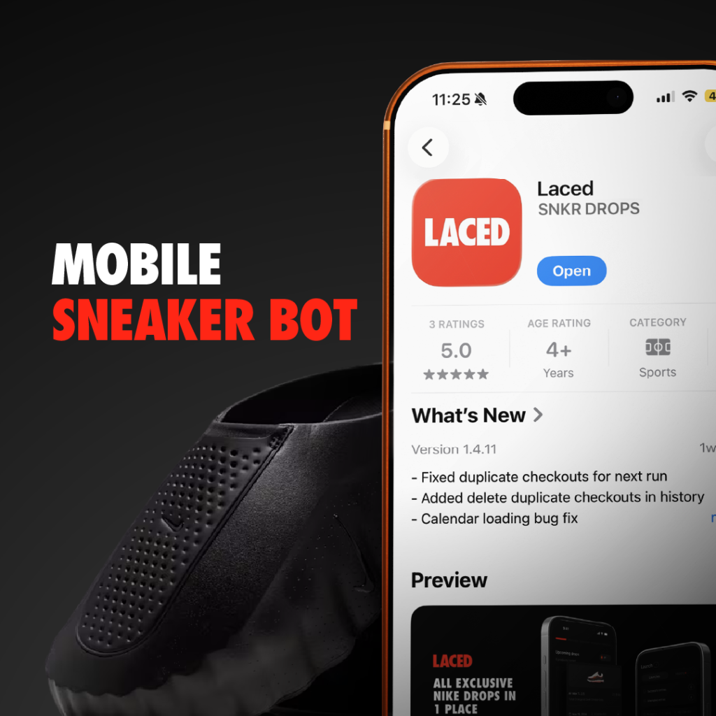 Mobile Sneaker Bot App to buy Nike Sneakers